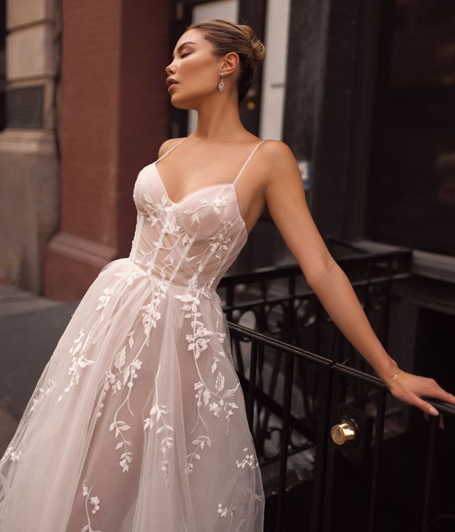Doreen Novio Tirante Corto Vestido De Novia Musgo Tallas Grandes