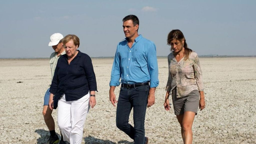 Angela Merkel, Pedro Sánchez, Begoña Gómez en Doñana