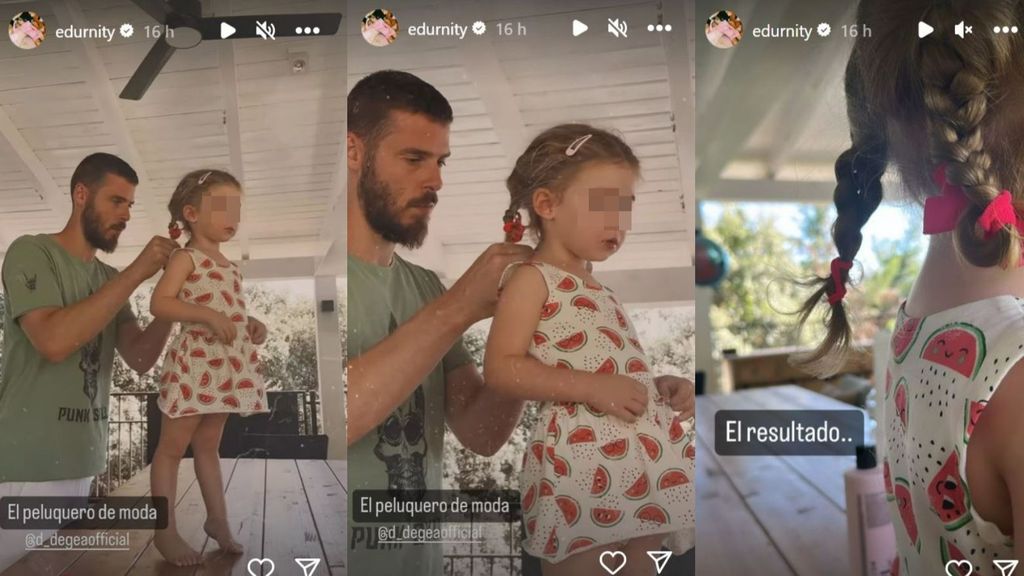 David de Gea, en su faceta de peluquero con Yanay