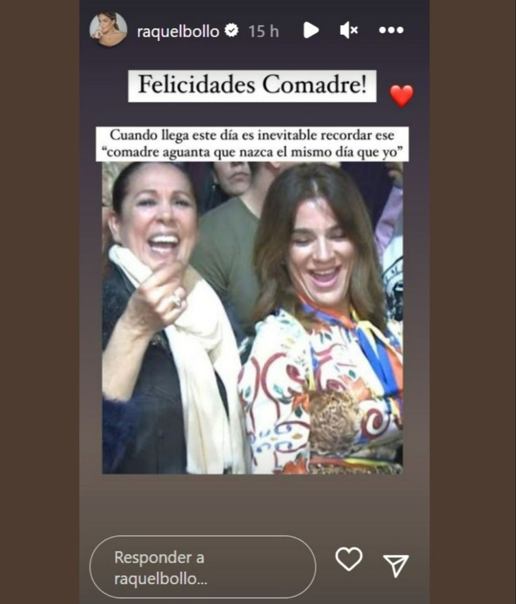 Raquel Bollo felicita a Isabel Pantoja