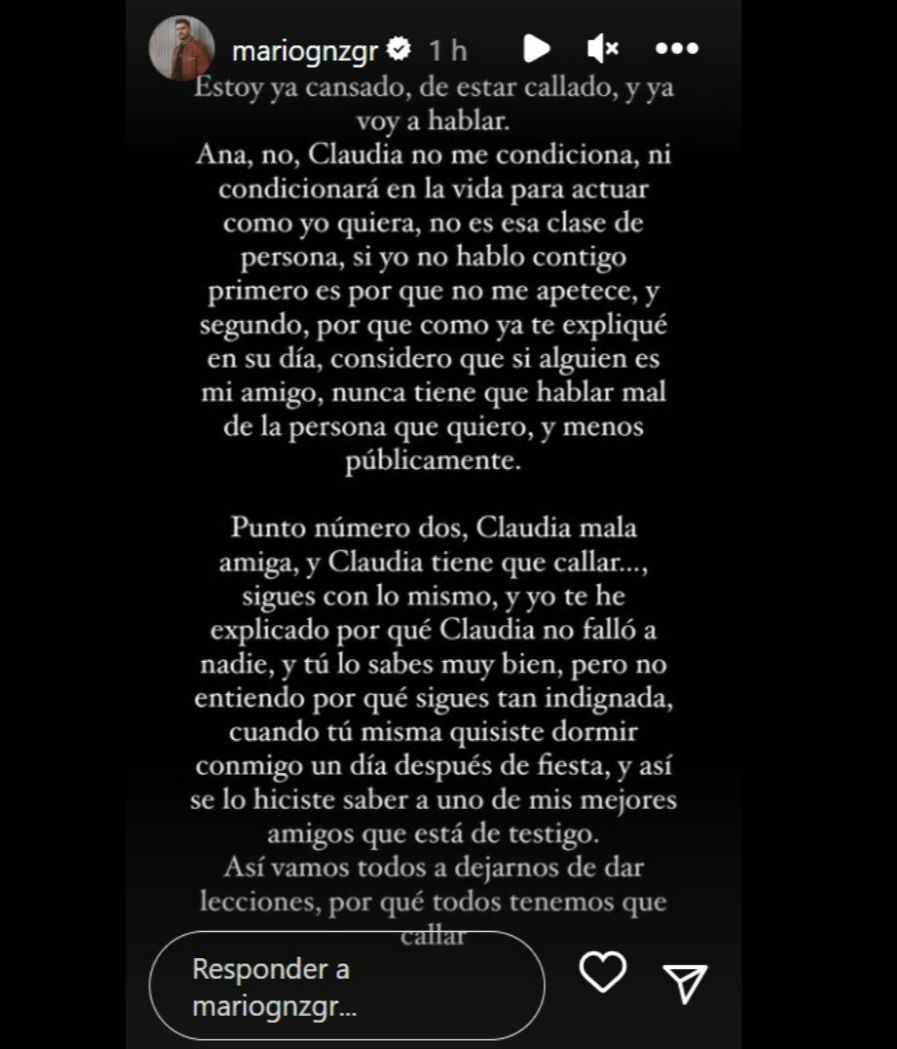 Mario González estalla contra Ana Nicolás