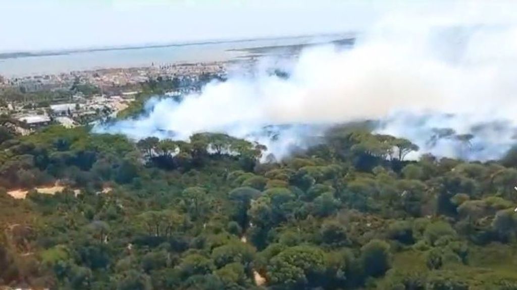 Incendio en Puerto Real: desalojadas varias familias y cortada la autopista AP-4 entre Sevilla y Cádiz