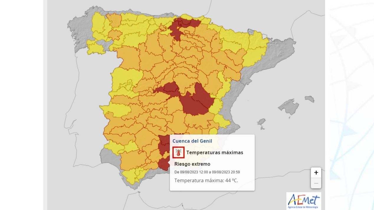 Avisos por calor previstos para el miércoles 9 agosto
