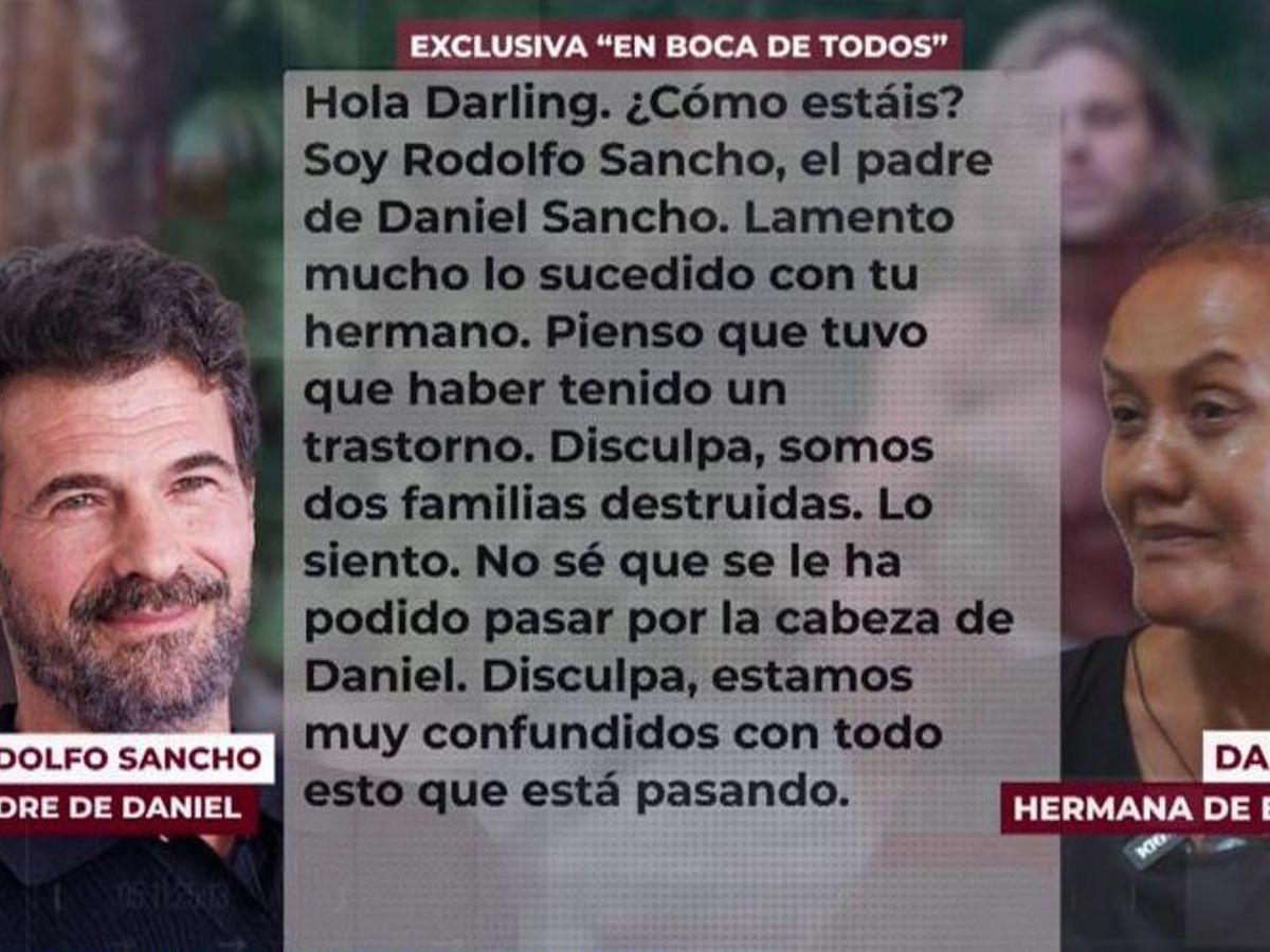 Caso Daniel Sancho: El mensaje de Rodolfo Sancho a la hermana de Edwin  Arrieta