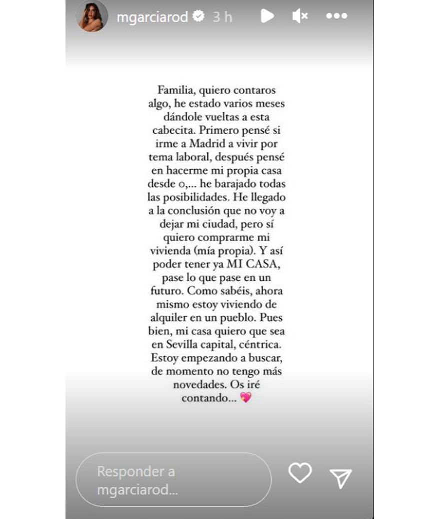 El comunicado de Marina García en sus redes