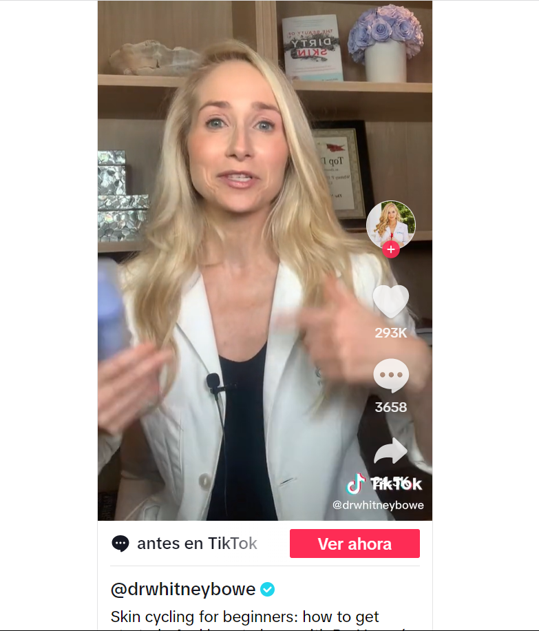 La dermatóloga Whitney Bowe en TikTok