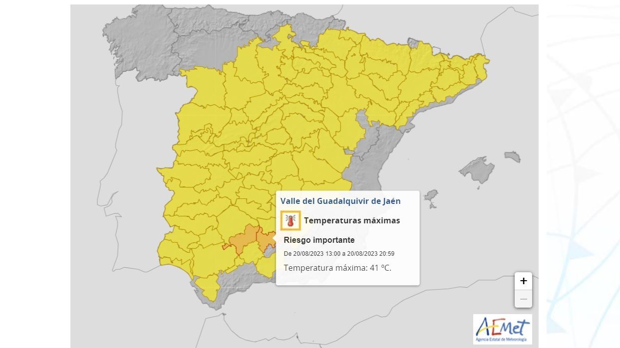 Avisos por calor previstos para el domingo 20