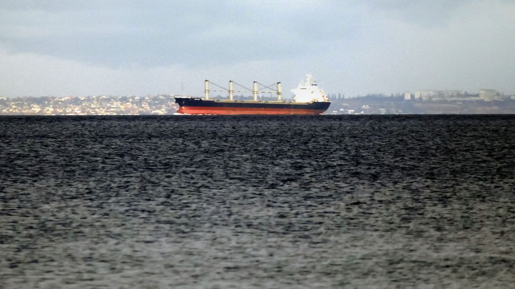 Barco de carga en el mar Negro