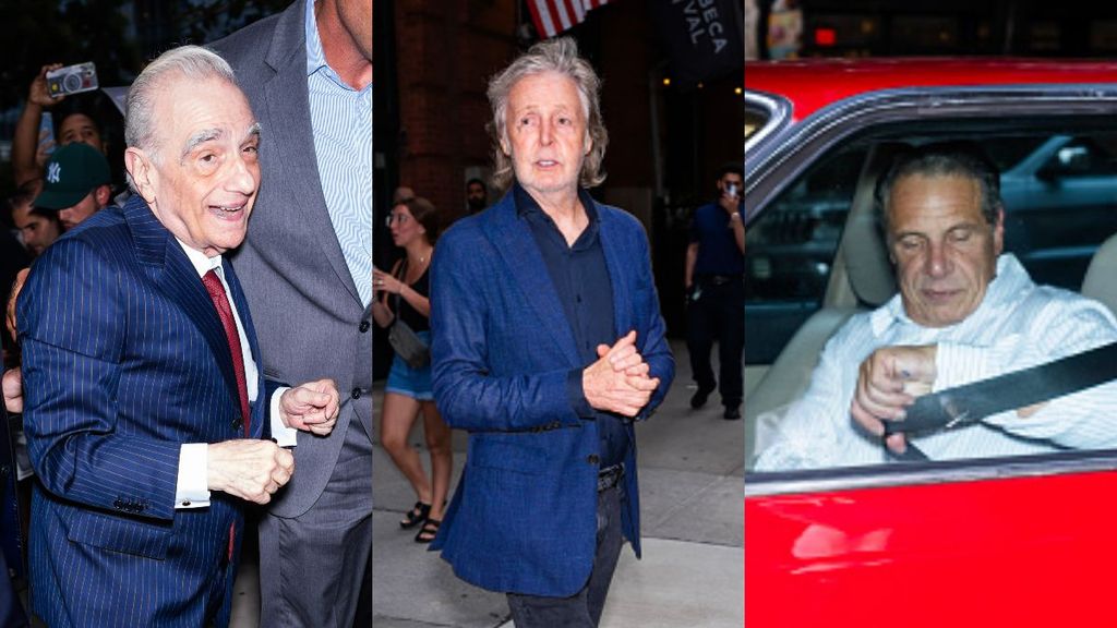 Martin Scorsese, Paul McCartney y Andrew Cuomo, en el 80 cumpleaños de Robert De Niro