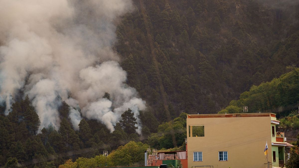 Barrio de Pinolere, en el municipio de La Orotava, que ha sido evacuado por el incendio