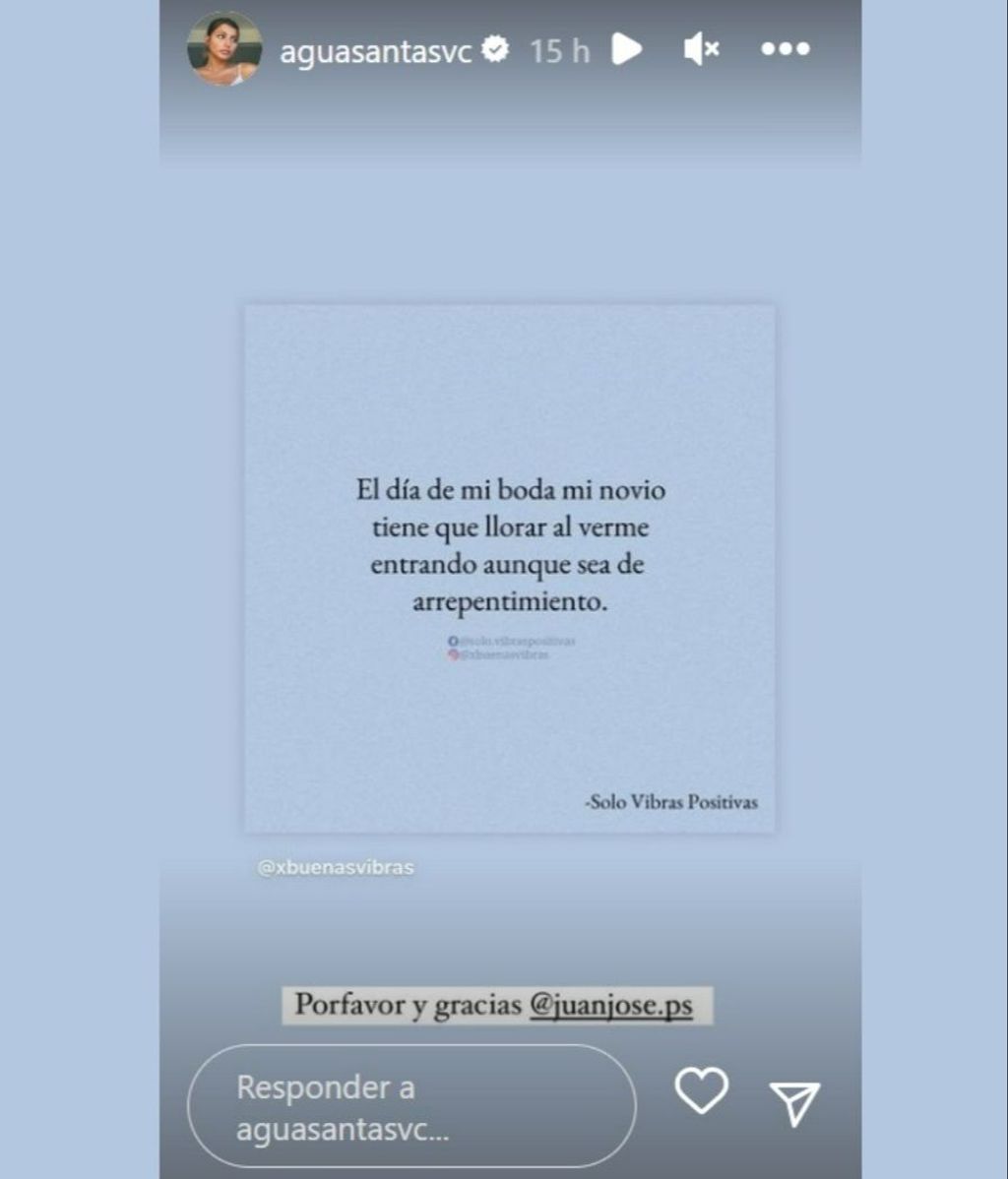 Aguasantas quiere que Juan José Peña llore en su boda