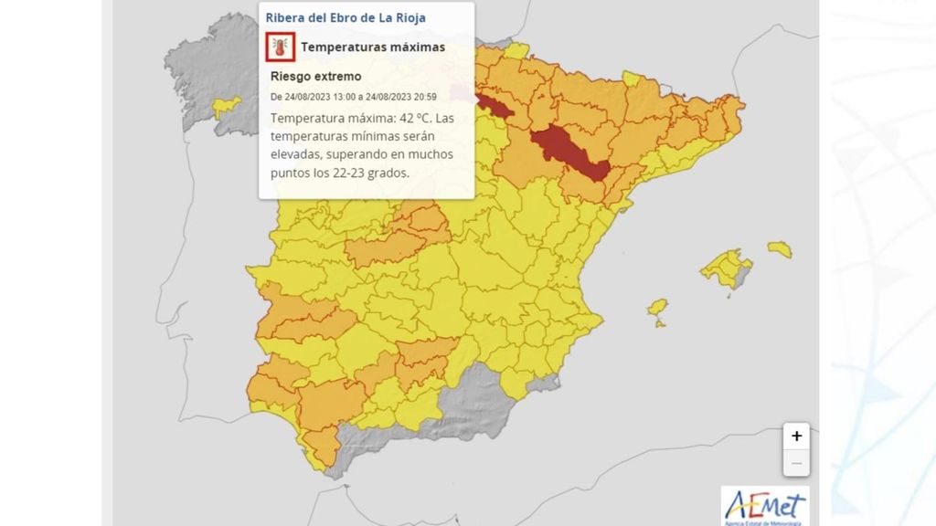 Avisos por calor extremo el jueves 25