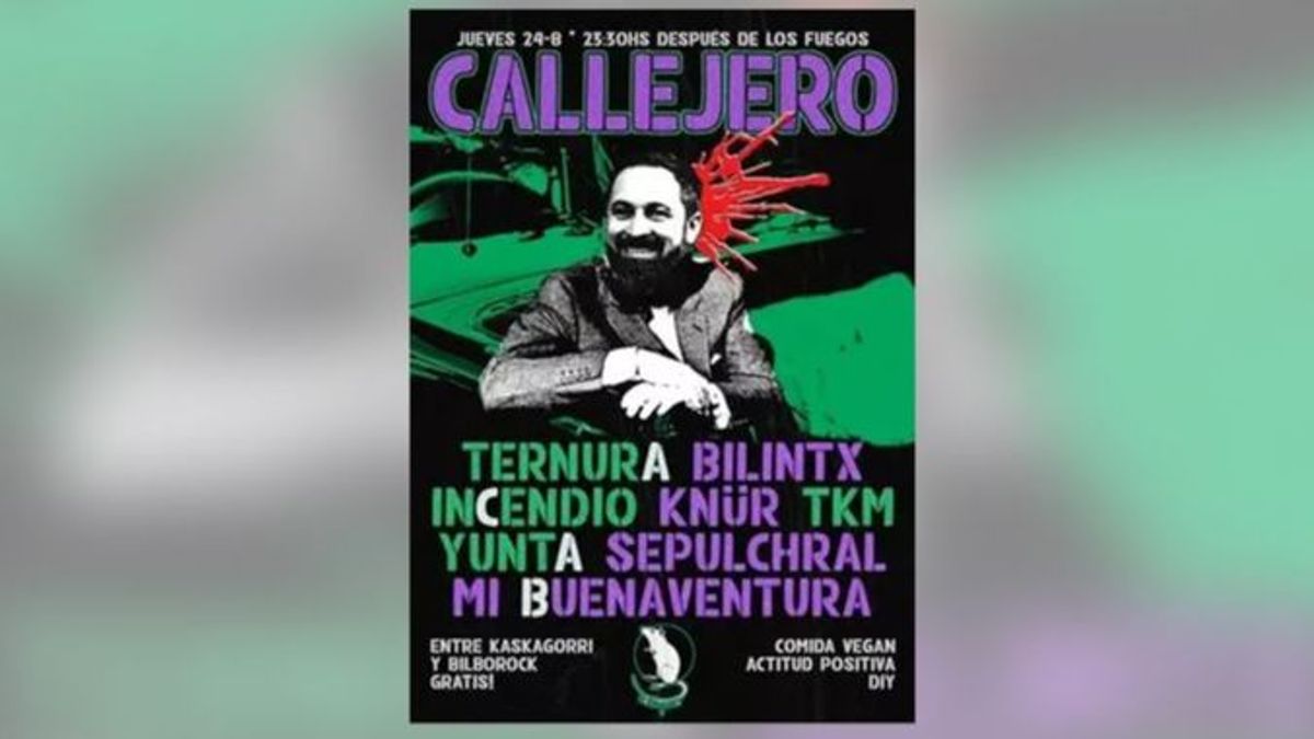 Bilbao: la AN actúa por el cartel en el que aparece Abascal con un tiro en la nuca