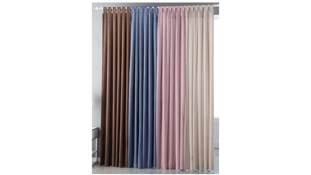 Cortina con trabillas tacto melocotón