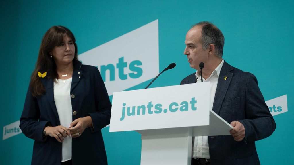 Archivo - Turull y Borràs en una rueda de prensa