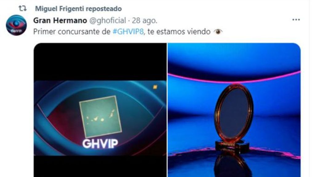 Frigenti repostea las publicaciones de 'GH VIP'.