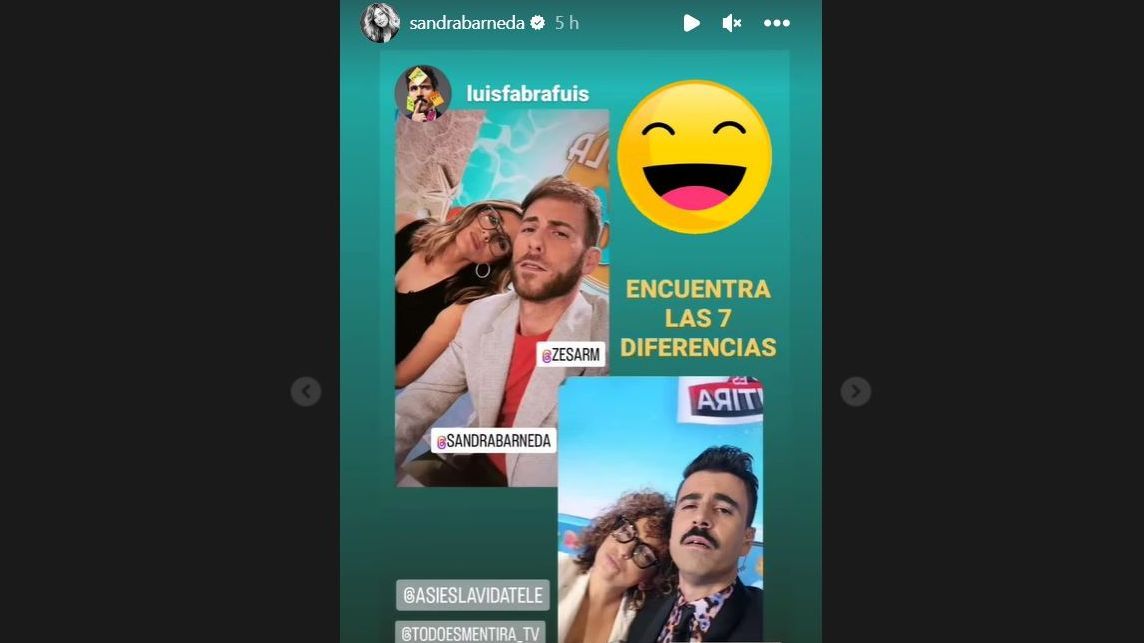 La reacción de Sandra Barneda.