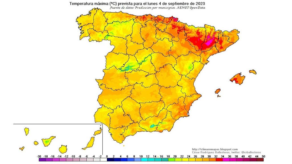 Temperaturas máximas lunes 4