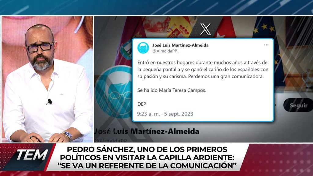 Desde Pedro Sánchez hasta Alberto Núñez Feijóo: así se han despedido los políticos españoles de María Teresa Campos