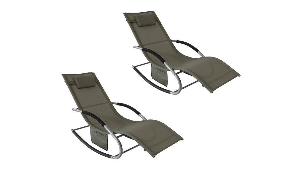 Set de 2 tumbonas de jardín SoBuy OGS28-BRx2