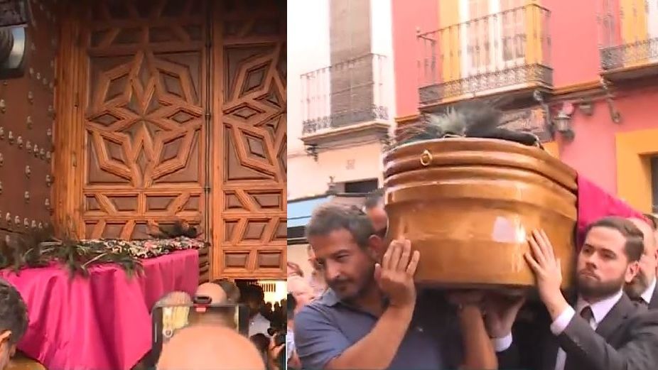 La emotiva llegada de María Jiménez a la iglesia junto a su hijo y un gran aplauso