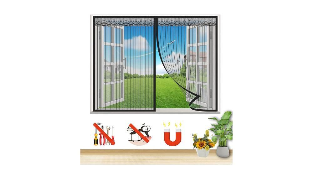 Mosquitera magnética para uso en ventanas