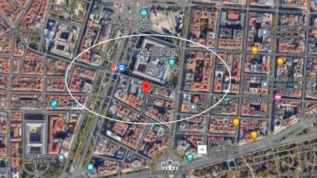 Aviso de bomba en la calle Recoletos de Madrid