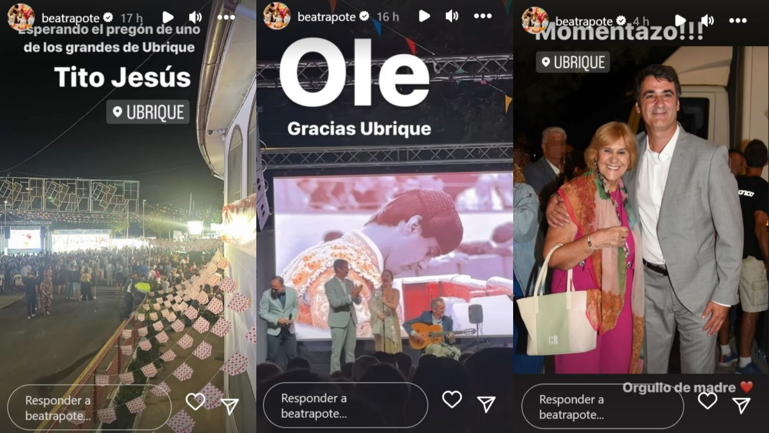 Beatriz Trapote, Carmen Bazán y Jesús Janeiro acompañaron a Jesulín de Ubrique