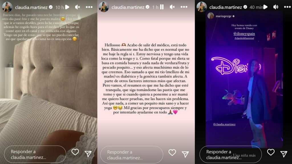 Claudia Martínez informa a sus seguidores de su diagnóstico médico