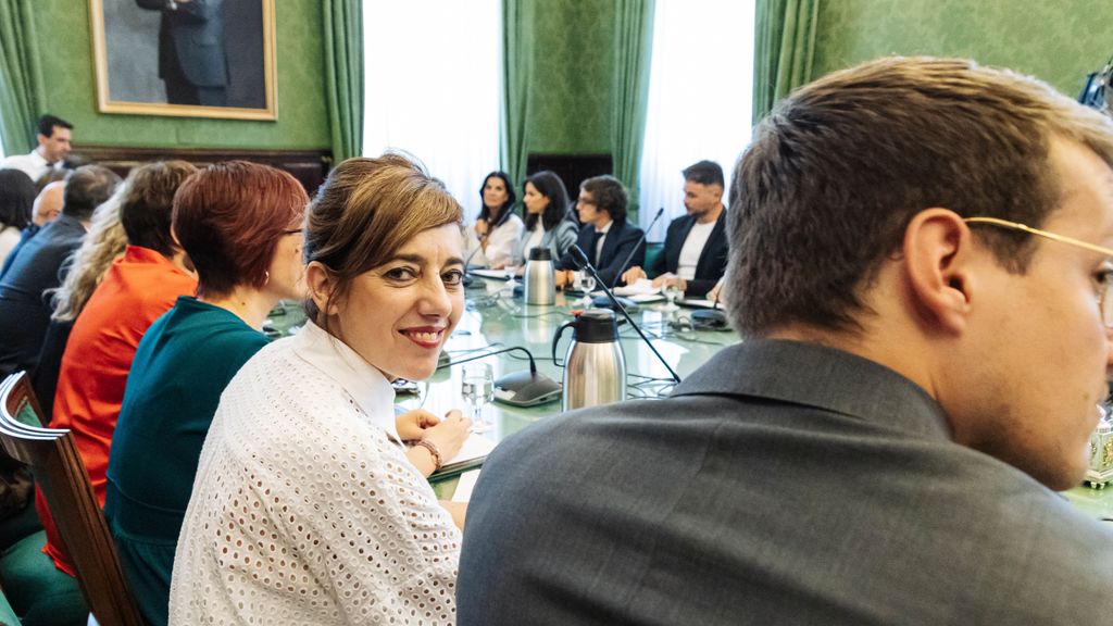 Marta Lois durante la reunión de la Junta de Portavoces