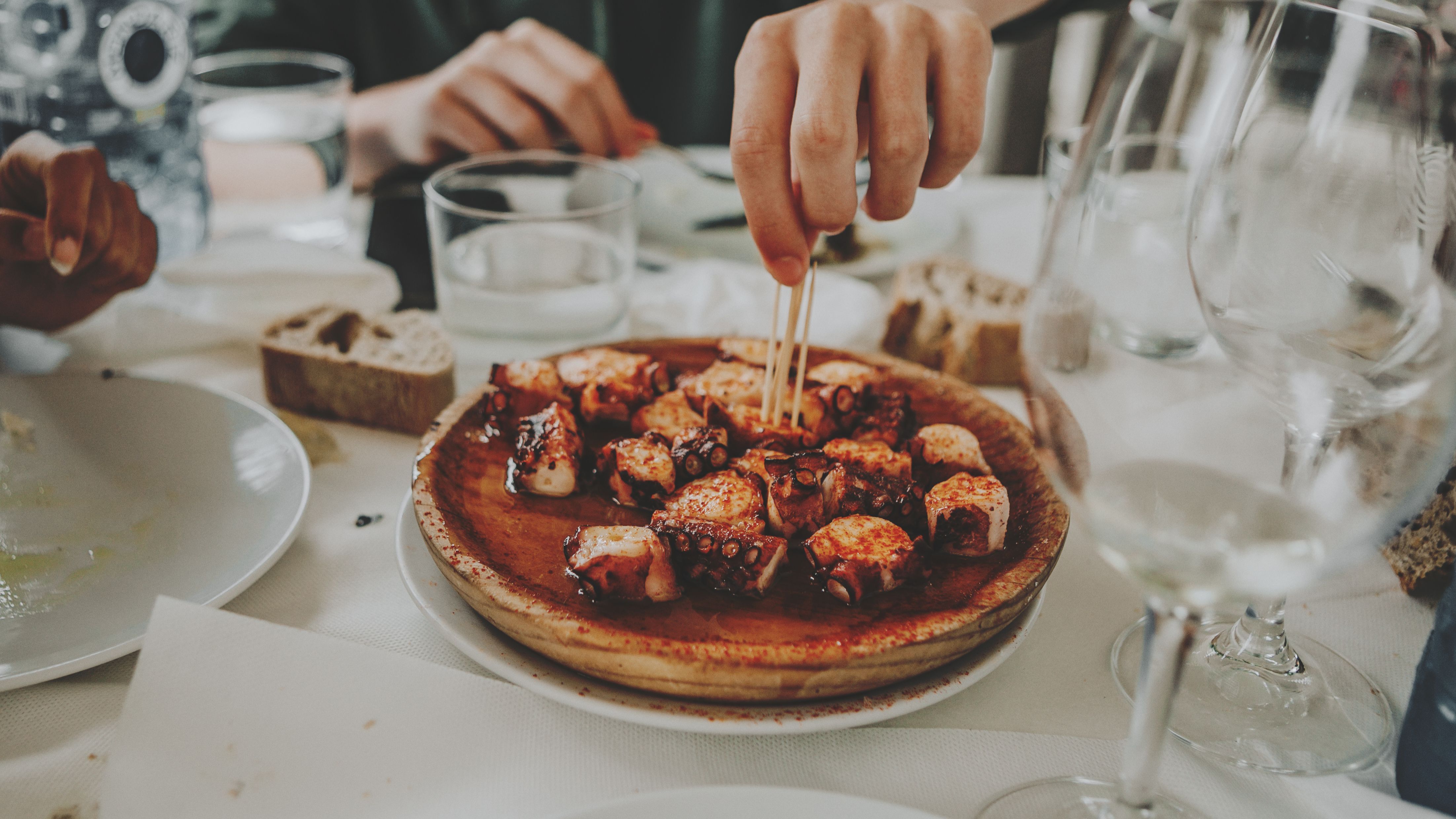 Pulpo a la longeva. Los frutos del mar suelen ser fundamentales para una dieta saludable.