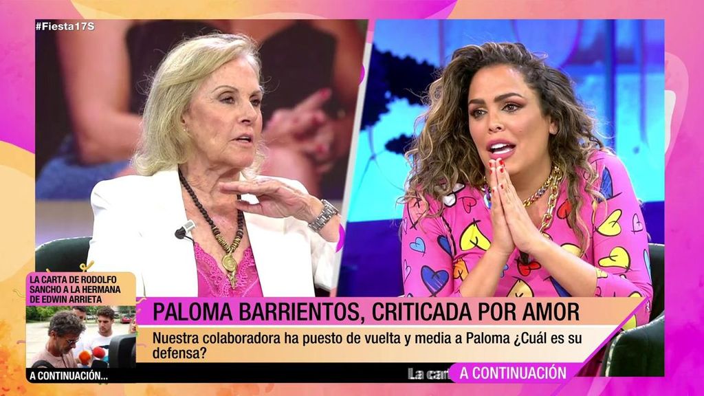 Paloma Barrientos reacciona a las palabras de Amor Romeira