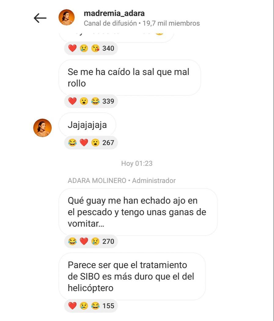 La simpática anécdota que ha vivido Adara Molinero al hablar de sus problemas digestivos