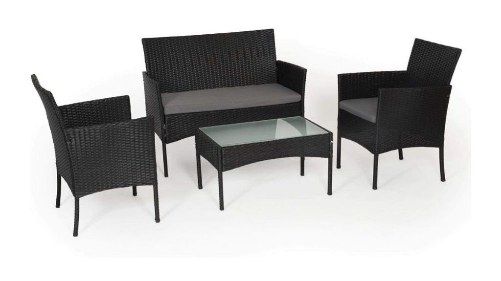 Set con mesa, sofá y sillones para 4 personas