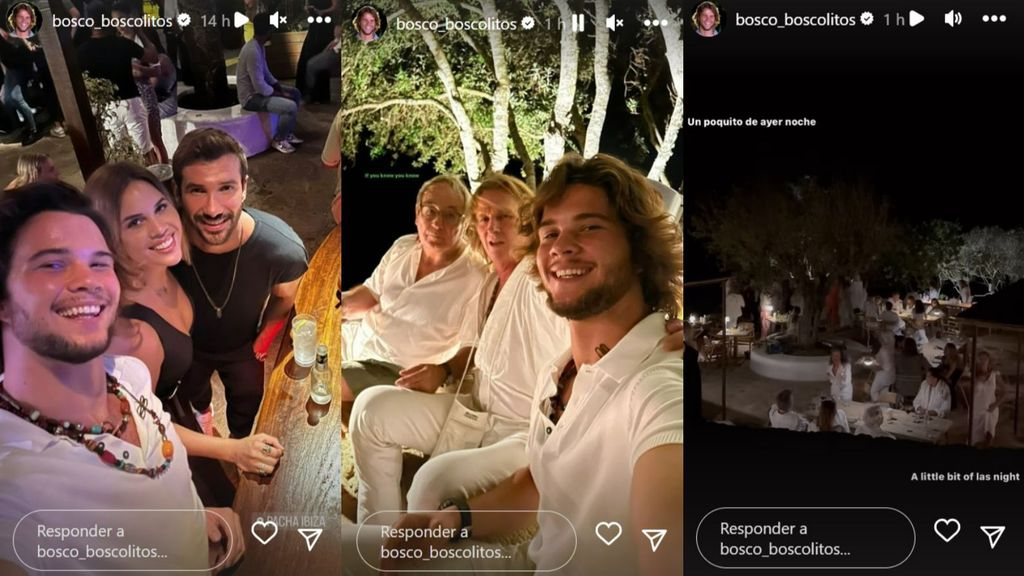 Bosco, feliz en Ibiza junto a Raquel Arias, Artùr Dainese y Pocholo Martínez-Bordiú