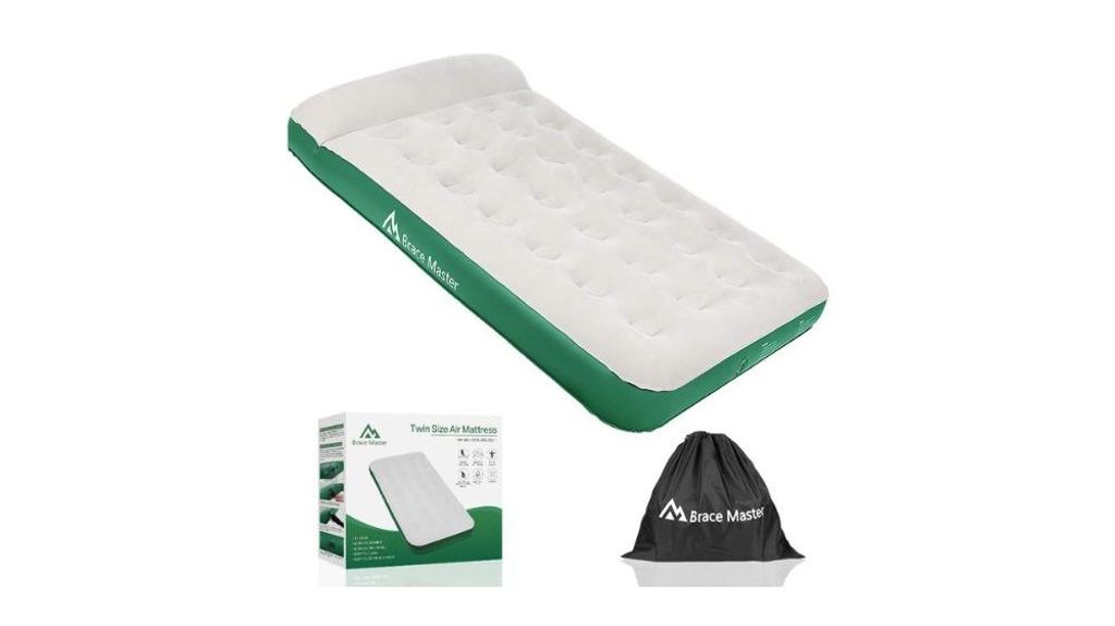 Colchón hinchable individual con almohada de Brace Master