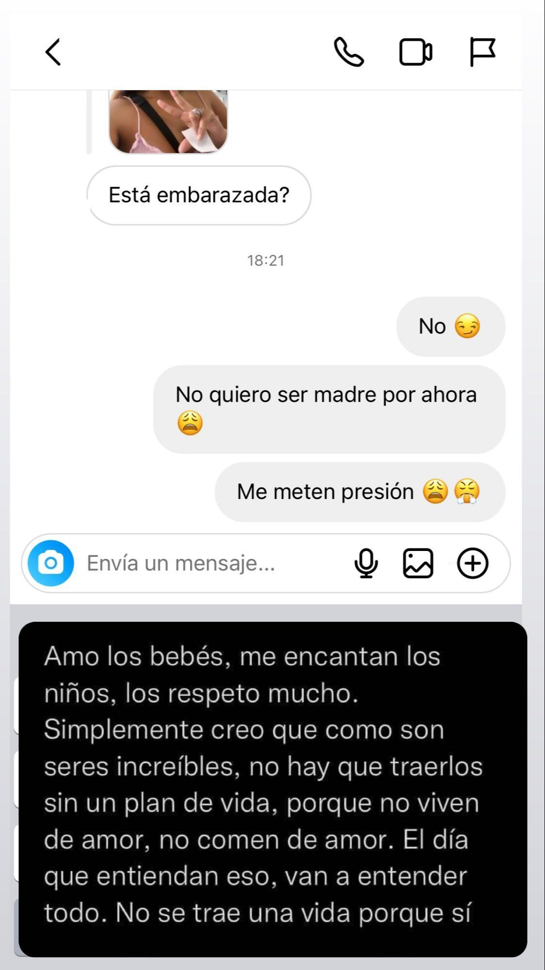 La respuesta de Aguasantas sobre su posible maternidad