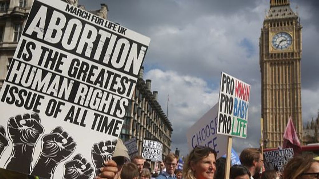 Manifestación a favor del aborto en el Reino Unido