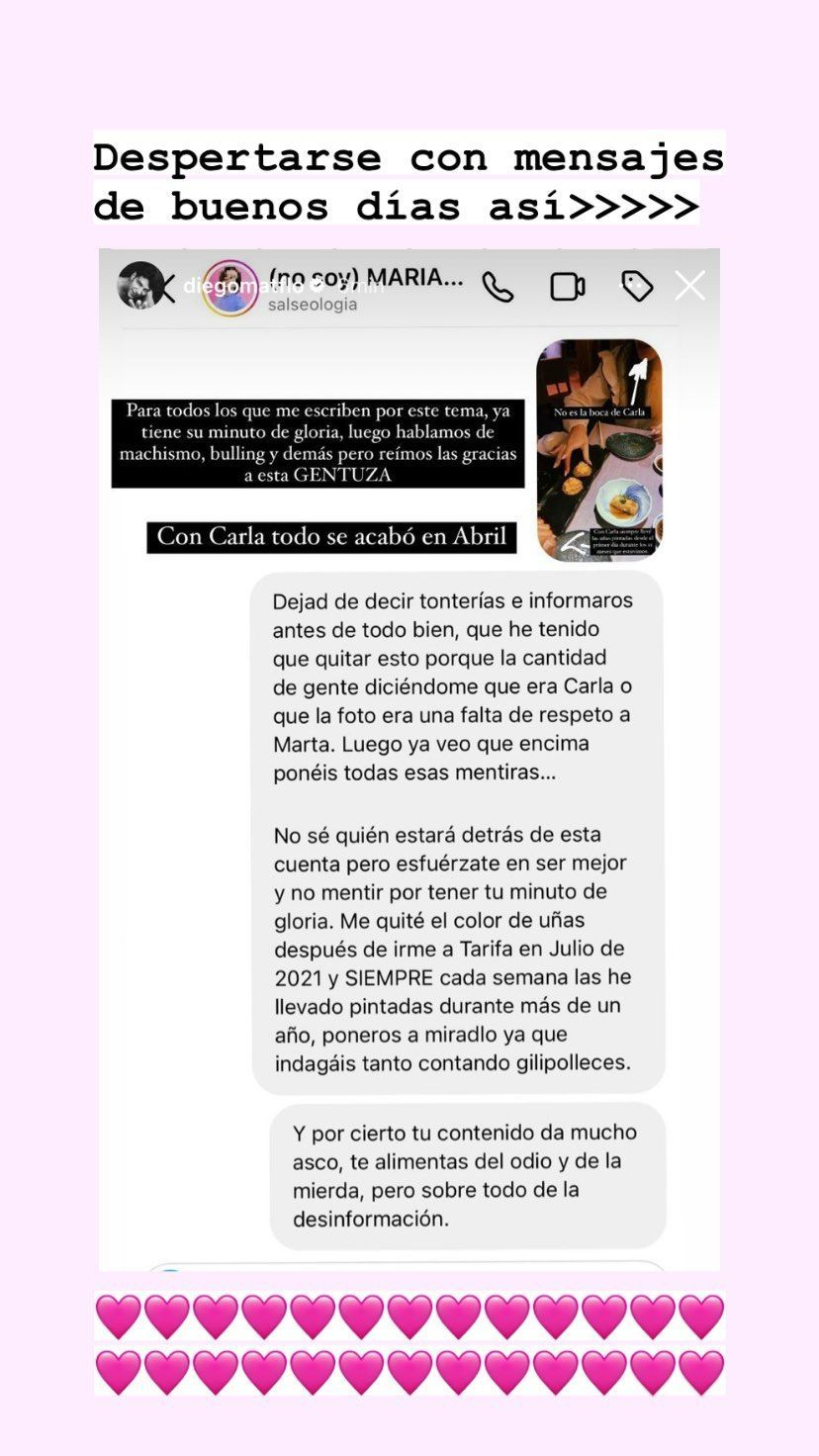 Diego Matamoros estalla tras el revuelo por su presunta cena con Carla Barber