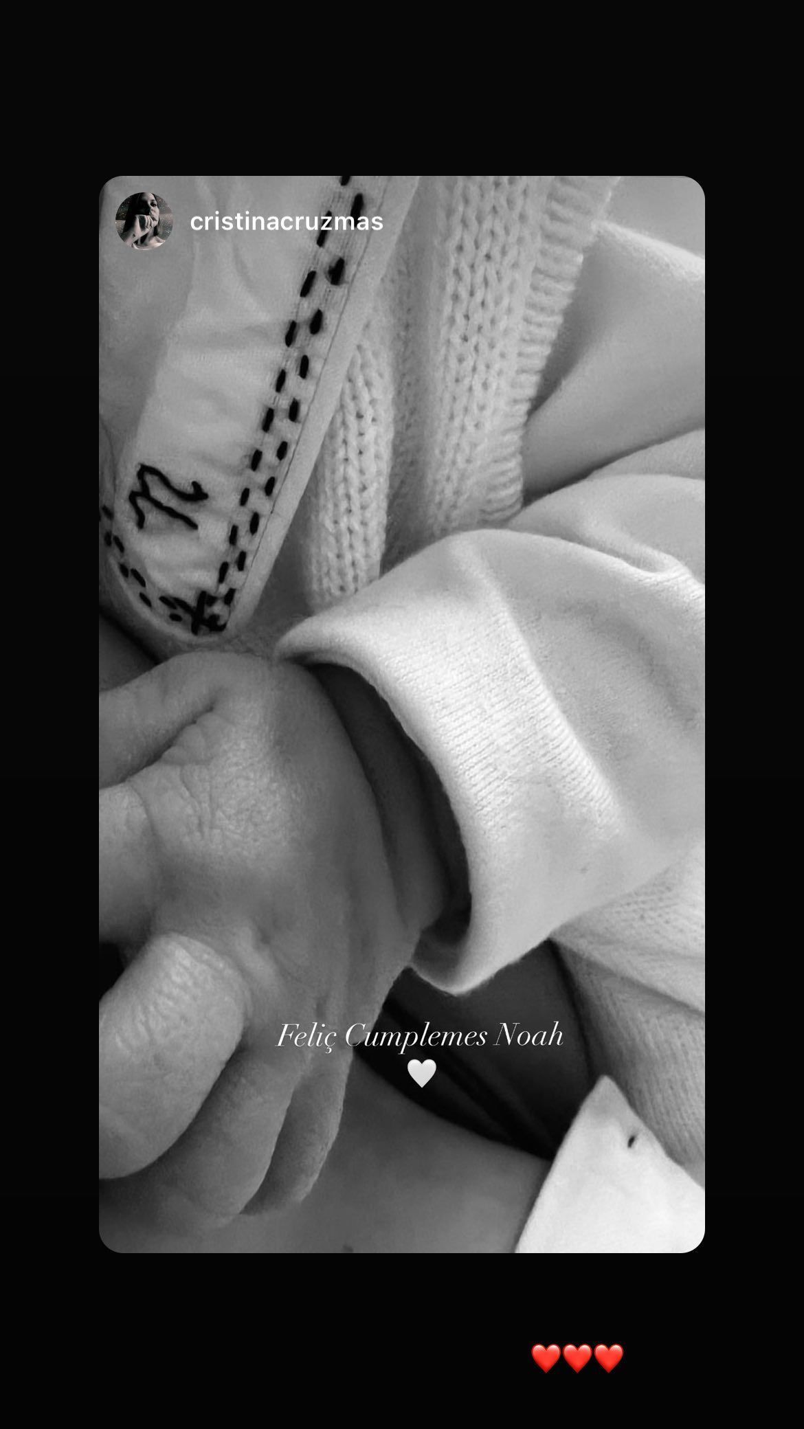 La hermana de Jordi Cruz felicita el 'cumplemés' a su sobrino