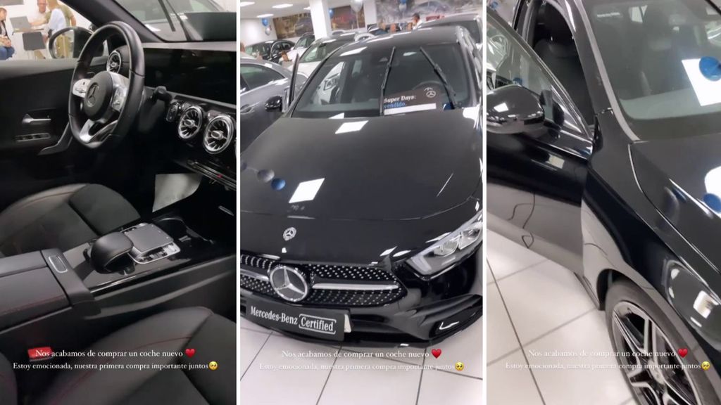 Marta Peñate enseña el coche que ella y Tony Spina se han comprado