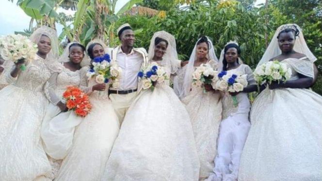 A healer in Uganda marries seven women in one ceremony