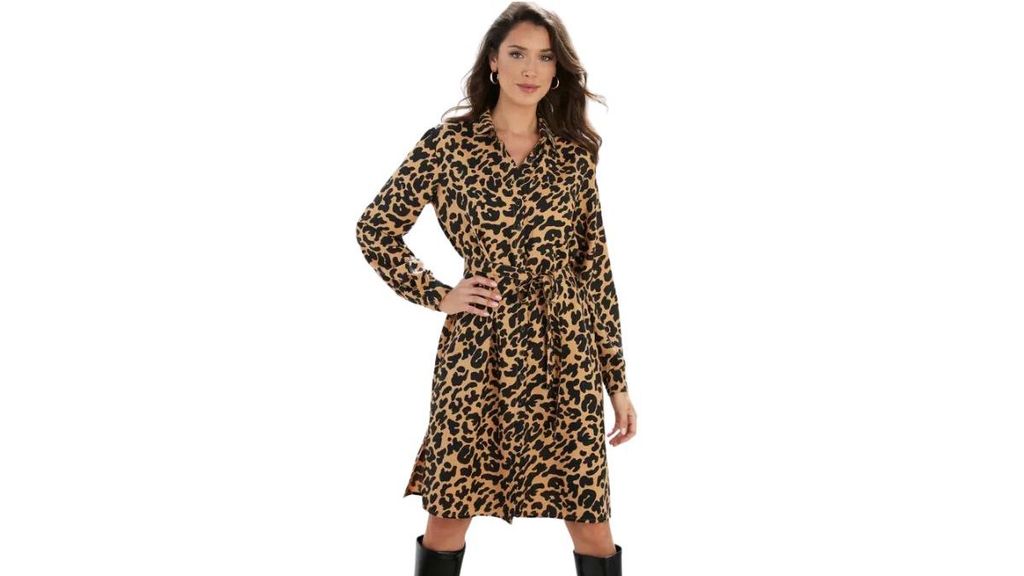 Vestido camisero estampado animal print