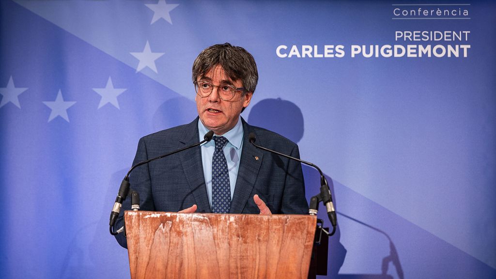 Carles Puigdemont ofrece una rueda de prensa en Bruselas, el 5 de septiembre de 2023