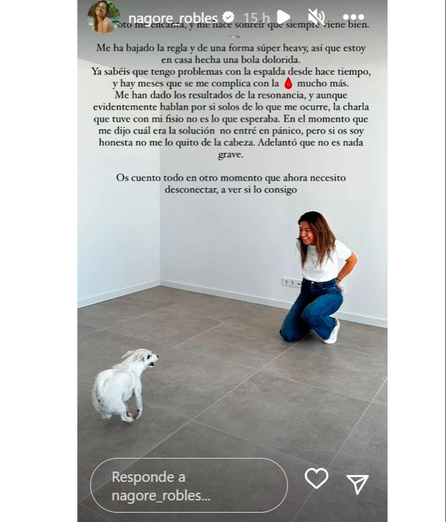 Nagore Robles comunica que le han dado los resultados de su resonancia