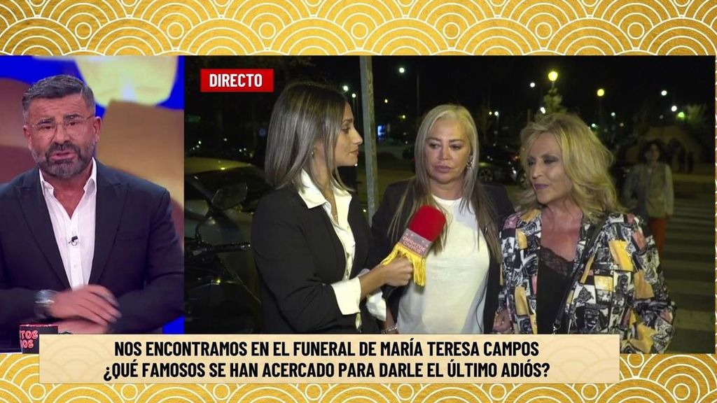 Lydia Lozano y Belén Esteban conectan en directo con 'Cuentos Chinos' desde el funeral de María Teresa Campos