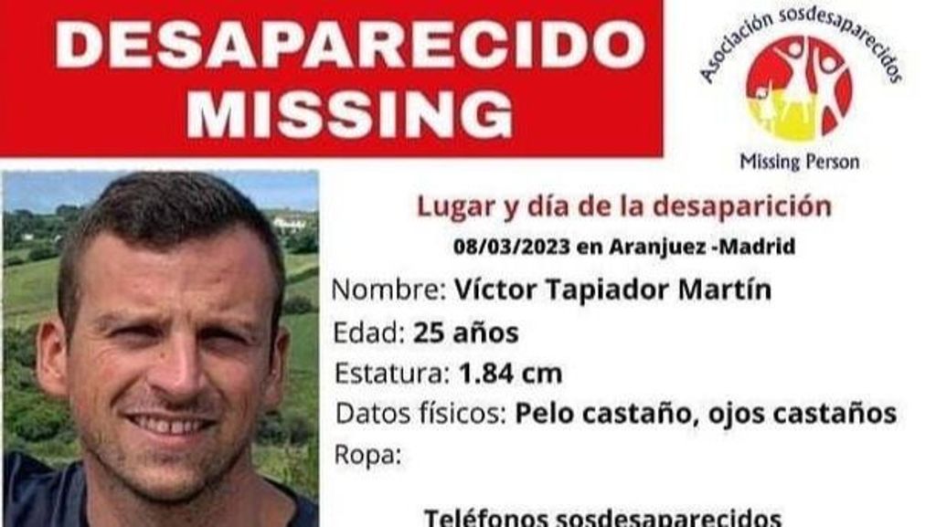 Imagen de cartel con la desaparición de Víctor Tapiador