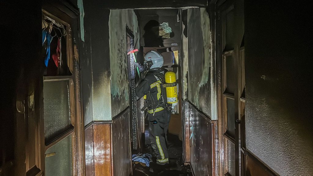 Imagen del interior de la vivienda incendiada en Pozuelo