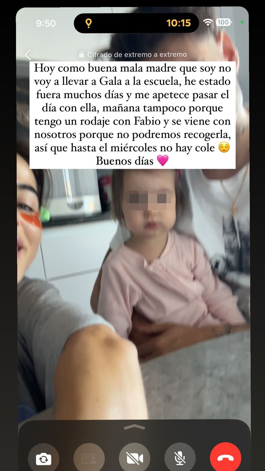 Violeta explica la ausencia de su hija Gala de la escuela