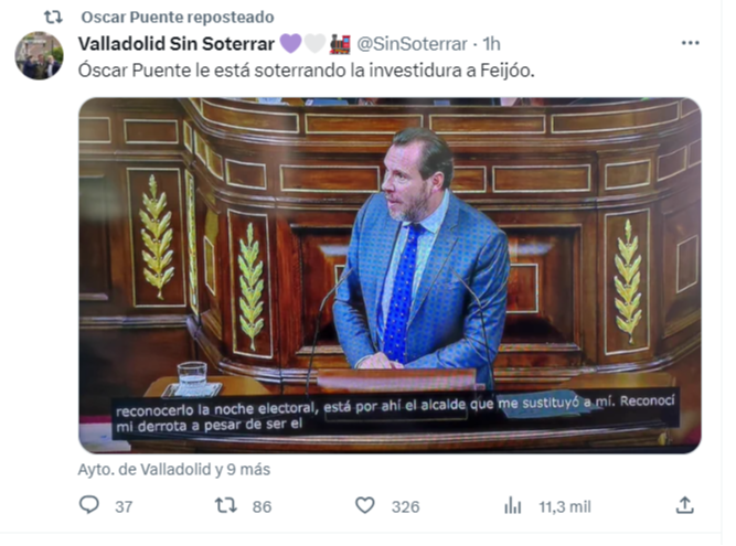 El otro retuit de Óscar Puente